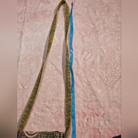 Boho Patchwork Crossbody Bag Peace Sign & Spiral Hippie Festival Purse 8x7” - Picture 7 of 8